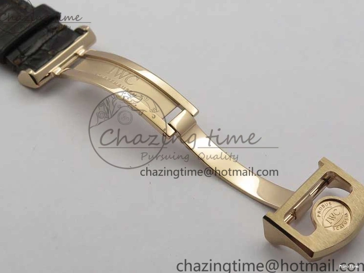 MIROTIME 0409 Compact Portugieser Perpetual Calendar IW503302 RG V9F 1:1 Best Edition White Dial on Brown Leather Strap A 7113